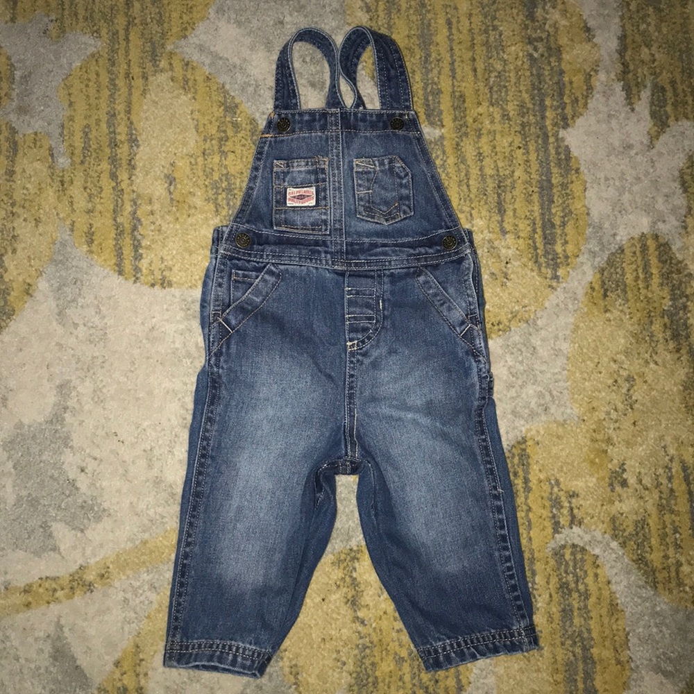 Ralph Lauren Polo denim baby overalls